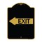 Signmission Designer Series Sign-Exit W/ Left Arrow, Black & Gold Aluminum Sign, 18" H, 24" L, BG-1824-24607 A-DES-BG-1824-24607 - alternate 1